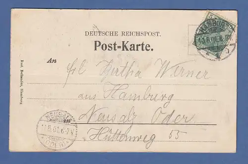 AK Hamburg Gruß aus dem Alster-Pavillon, gelaufen 1901