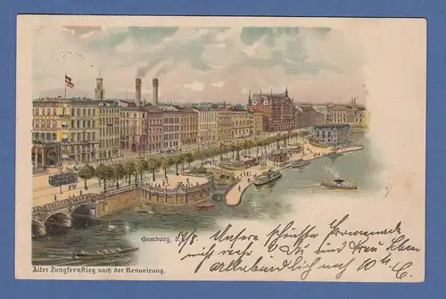 AK Hamburg Alter Jungfernstieg nach der Renovierung, gelaufen 1901