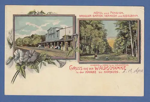 AK Hamburg Gruß aus der Waldschänke in der Haake bei Harburg, gelaufen 1906