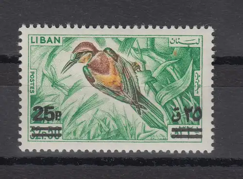 Libanon 1972 Vögel Bienenfresser mit Aufdruck Mi.-Nr. 1150 **