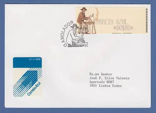 Portugal 1999 ATM Scherenschleifer Mi.-Nr. 20 AZUL Wert 80 auf FDC