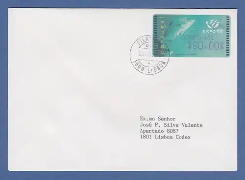 Portugal 1998 ATM EXPO'98 Fische Mi.-Nr. 18.3 Wert AZUL 80 auf FDC