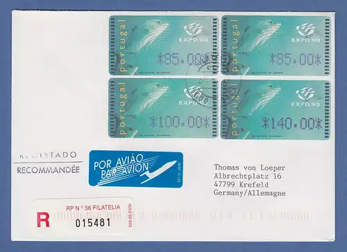 Portugal 1998 ATM EXPO'98 Fische Mi.-Nr. 18.3 4 Werte 85-85-100-140 auf R-FDC