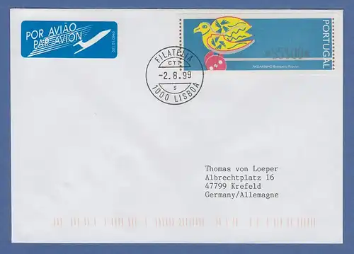 Portugal 1999 ATM Holzvogel Mi.-Nr. 13.2 Wert 95 auf Brief 