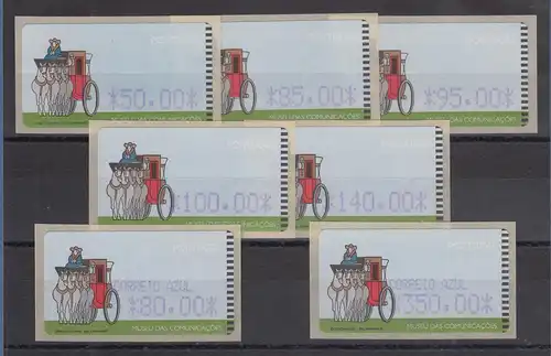 Portugal 1999 ATM Postkutsche Mi.-Nr. 19.2 Tasten-Satz 7 Werte **