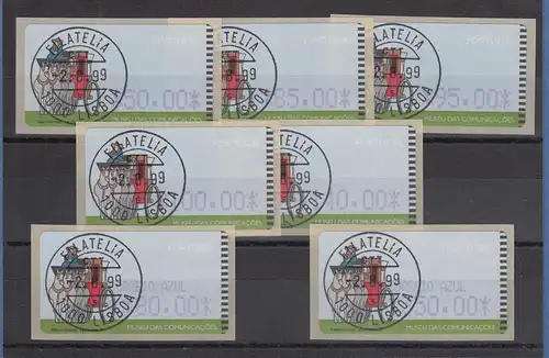 Portugal 1999 ATM Postkutsche Mi.-Nr. 19.2 Tasten-Satz 7 Werte gestempelt