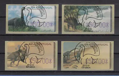 Portugal 1999 ATM Dinosaurier Mi.-Nr. 24-27.2 (Amiel)  je Wert 50.00 ET-O 