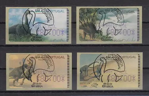 Portugal 1999 ATM Dinosaurier 4 Motive Amiel Mi.-Nr. 24-27.2 je AZUL 80.00  ET-O