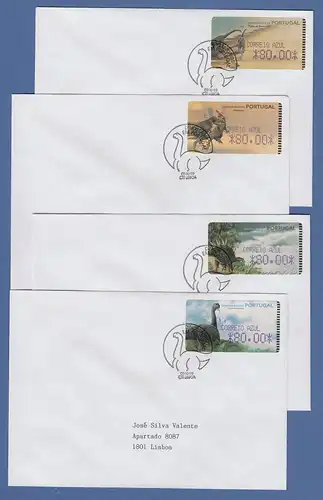 Portugal 1999 ATM Dinosaurier Amiel Mi-Nr. 24-27.2 Z2 AZUL je Wert 80.00 auf FDC