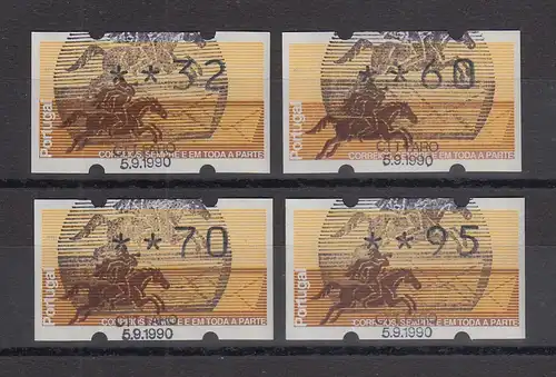 Portugal 1990 ATM Postreiter Mi.-Nr. 2 Satz 32-60-70-95 mit ET-O  