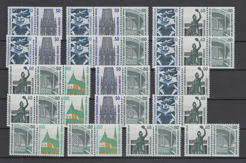 Berlin Sehenswürdigkeiten alle 16 Zusammendrucke W83-W98 kpl. postfrisch **