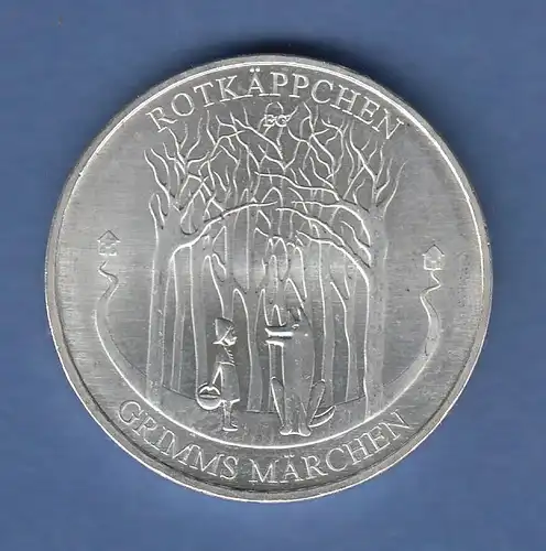 Deutschland 2016 20€-Silber-Gedenkmünze Rotkäppchen Wolf im Wald 18g Ag925 stg