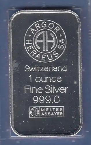 HERAEUS Sammler-Silberbarren 700 Jahre Eidgenossenschaft 31,10g Ag999 