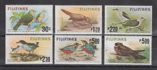 Philippinen 1979 Vögel Mi.-Nr. 1270-75 Satz 6 Werte ** 