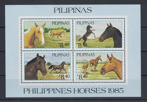 Philippinen 1985 Pferde auf der Weide Mi.-Nr. Block 28 ** 