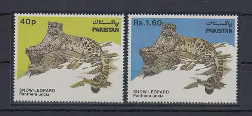 Pakistan 1984 Schneeleopard Mi.-Nr. 609-10 Satz 2 Werte ** 