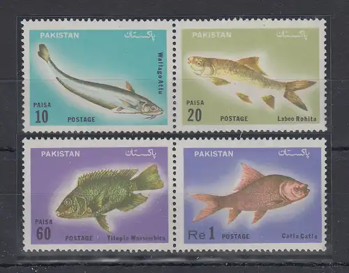 Pakistan 1973 Fische Mi.-Nr. 351-54  Satz 4 Werte ** 