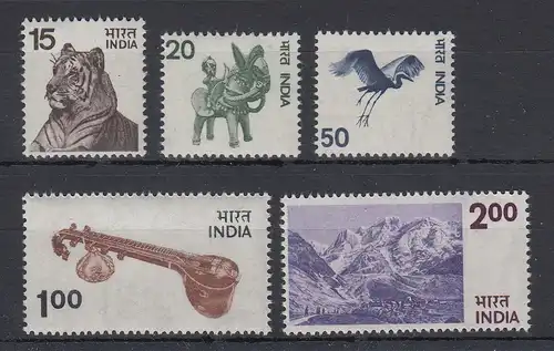 Indien 1975 Freimarken Mi.-Nr. 635-639 **