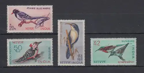 Indien 1968 Vögel Mi.-Nr. 464-467 Satz 4 Werte **