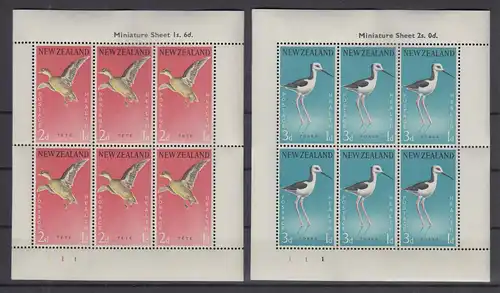 Neuseeland 1959 Vögel Mi.-Nr. 386-387 Kleinbogen-Satz **