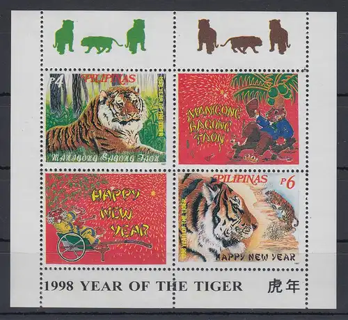 Philippinen 1998 Jahr des Tigers, Mi.-Nr. Block 117A **