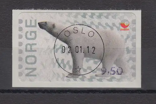 Norwegen 2008 Eisbär Sonderdruck ähnlich ATM  Wert 9,50 Mi.-Nr. 13So11 ET-O