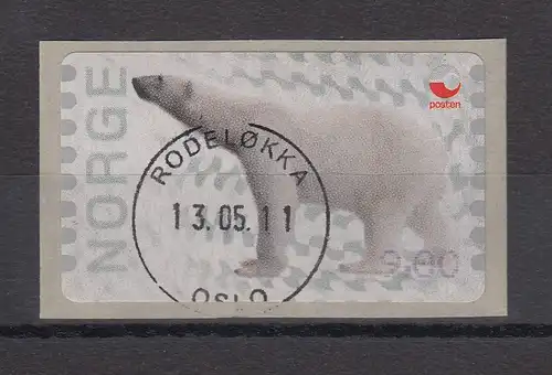 Norwegen 2008 ATM Eisbär Mi.-Nr. 13f Wert 9,00 gestempelt