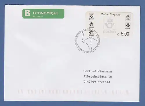 Norwegen 1999 Postemblem Sonderdruck Wert 5,00 Mi.-Nr. 4 So 2 FDC Sonder-O EXPO