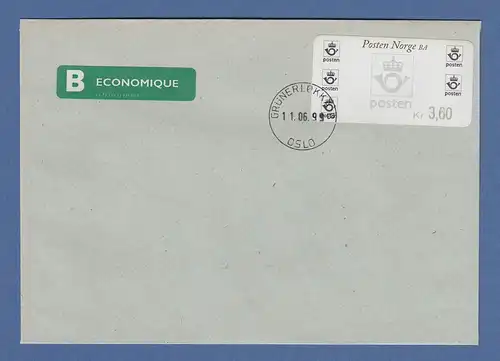 Norwegen 1999 ATM Postemblem Wert 3,60 auf FDC GRÜNERLOKKA 11.06.99