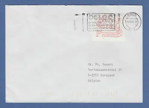 Norwegen 1986 FRAMA-ATM Mi.-Nr. 3.2b Wert 0350 auf FDC OSLO Masch.-O 16.10.86 B