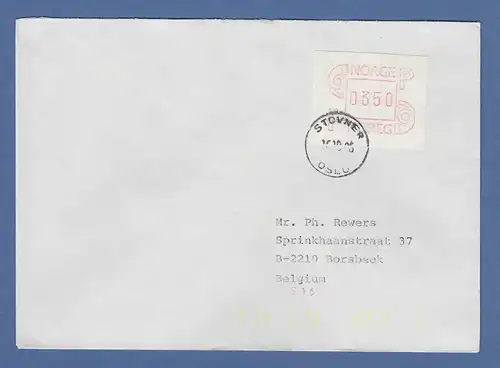 Norwegen 1986 FRAMA-ATM Mi.-Nr. 3.2b Wert 0350  FDC Tages-O STOVNER O 16.10.86