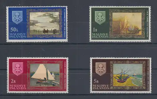 Malediven Gemälde mit Schiffen / Booten Mi.-Nr. 269-272 Satz 4 Werte **