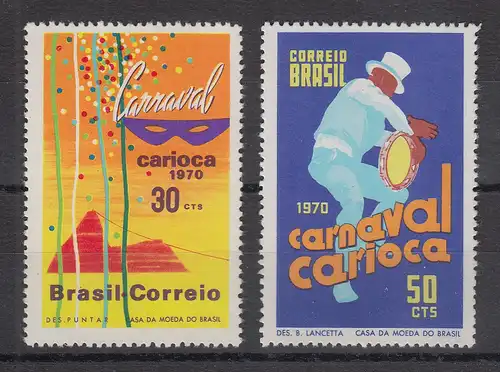 Brasilien 1970 Carneval carioca Rio de Janeiro Mi.-Nr. 1247-1248 **