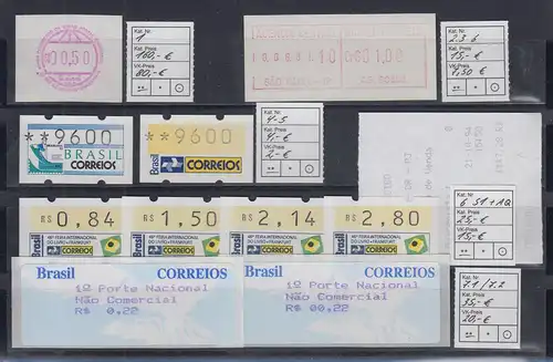 Brasilien 1979-1998 Automatenmarken kleine Sammlung ** mit UPU-Sonder-ATM ect. 