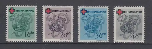 Französische Zone Rheinland-Pfalz Rotes Kreuz Mi.-Nr. 42-45A **