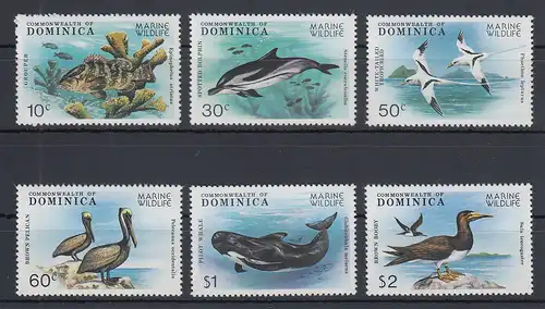 Dominica 1979 Meeresfauna Mi.-Nr. 630-35 Satz 6 Werte kpl. **