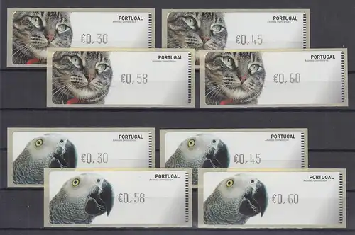 Portugal 2005 ATM Katze und Papagei Mi-Nr. 51.1 und 52.1 je Satz 30-45-58-60 **