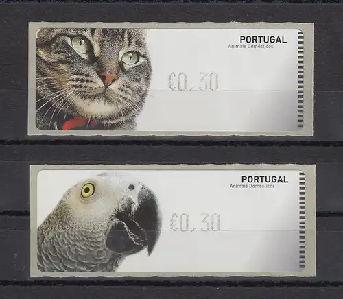 Portugal 2005 ATM Katze und Papagei je Wert 0,30 Mi-Nr. 52.2 und 53.2