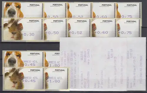 Portugal 2005 ATM Haustiere Amiel Mi-Nr. 50.2 und 51.2 je Satz 7 Wte. ** mit AQ