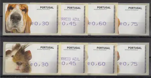 Portugal 2005 ATM Haustiere Amiel Mi-Nr. 50.2 und 51.2 je Satz 4 Werte. ** 