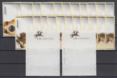 Portugal 2005 ATM Haustiere NewVision Mi-Nr. 50.3 und 51.3 je Satz 11 W. T2 ** 