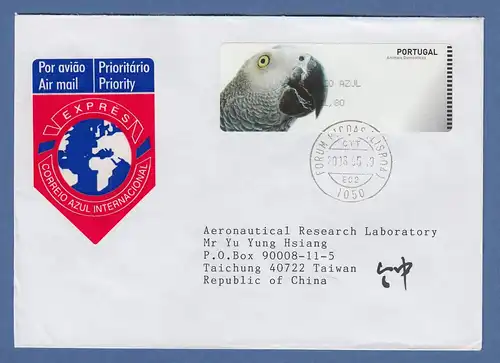 Portugal 2005 ATM Papagei Mi-Nr. 53.2 Wert AZUL 1,80 auf Expres-Brief nach China