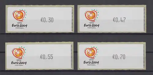 Portugal 2003 ATM Fußball EM Euro 2004 Mi-Nr. 43.1e  Satz 30-47-55-70 **