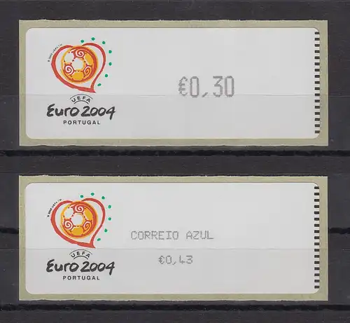 Portugal 2003 ATM Fußball EM Euro 2004 Mi-Nr. 43.1 und 43.2 jeweils ** 