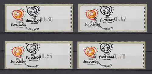 Portugal 2003 ATM Fußball EM Euro 2004 Mi-Nr. 43.1e  Satz 30-47-55-70 mit ET-O