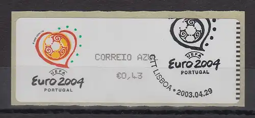 Portugal 2003 ATM Fußball EM Euro 2004 Mi-Nr. 43.2e mit ET-O