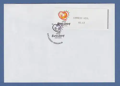 Portugal 2003 ATM Fußball EM Euro 2004 Mi-Nr. 43.2e Wert 0,43 auf FDC