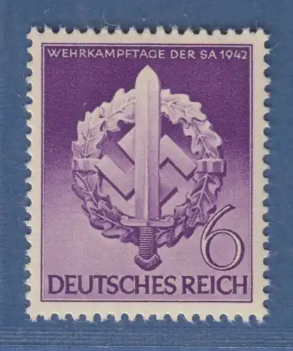 Deutsches Reich 1942 Wehrkampftage Sturmabteilung Mi.-Nr. 818 einwandfrei **
