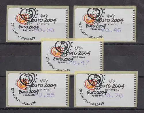 Portugal 2003 ATM Fußball EM Euro 2004 Mi-Nr. 42.2.2 Z1 Satz 5 Werte ET-O