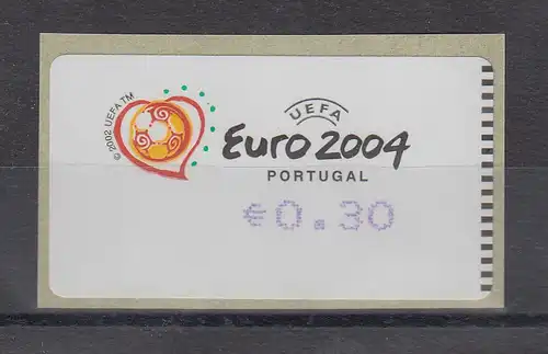 Portugal 2003 ATM Fußball EM Euro 2004 Mi-Nr. 42.2.2  Z1 Wert 0.30 ** 